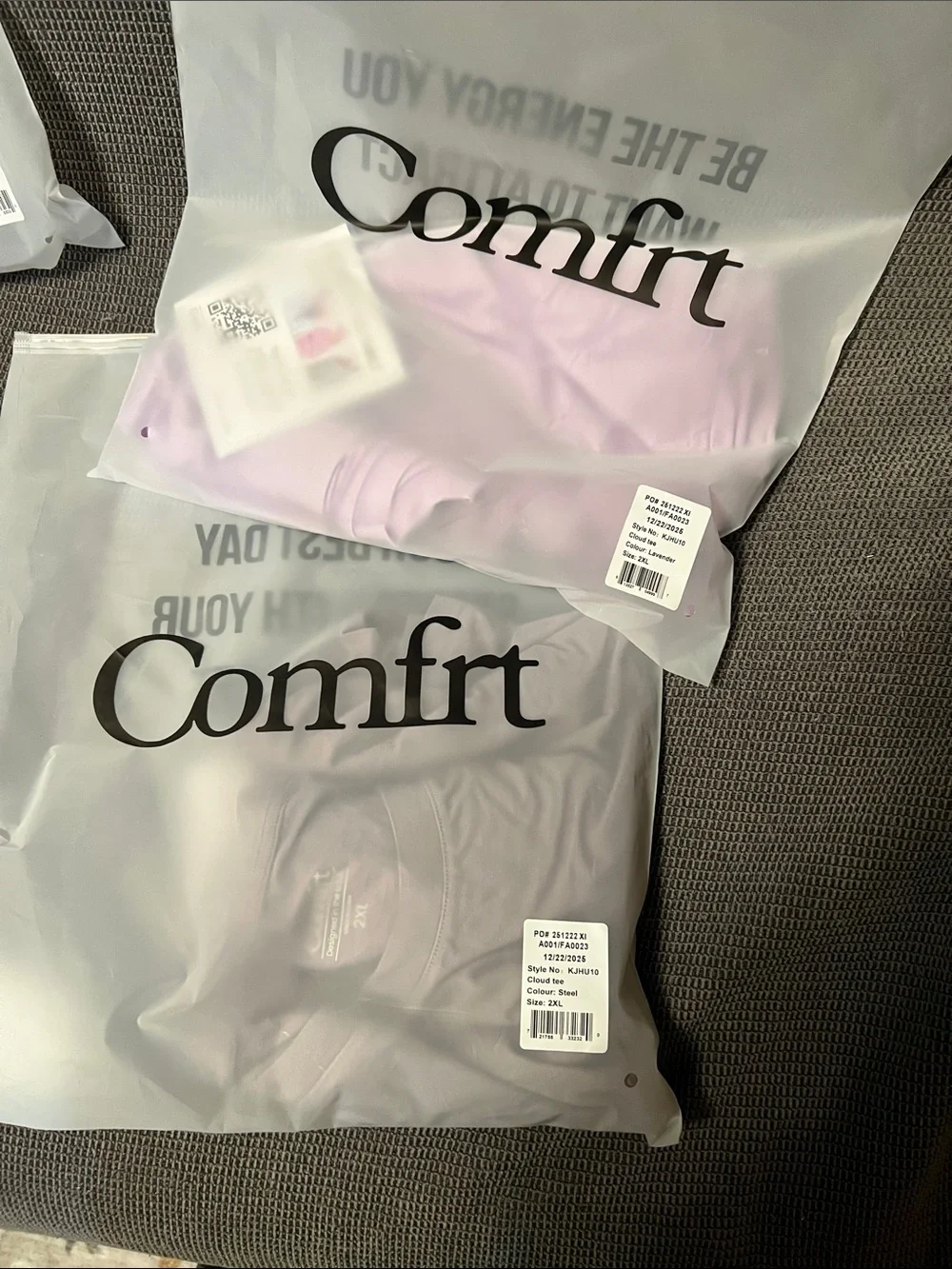 Comfrt Cloud Tee Women's Short Sleeve Tee Bundle - Lavender and Steel